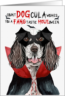 English Setter Dog Funny Halloween Count DOGcula card