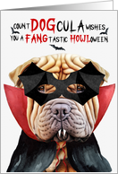 Shar Pei Dog Funny Halloween Count DOGcula card