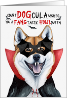 Shiba Inu Dog Funny Halloween Count DOGcula card