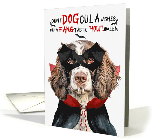 English Springer Dog Funny Halloween Count DOGcula card (1780646)