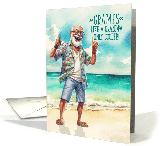 Gramps Grandparents Day Like a Grandpa Only Cooler Beach Theme card