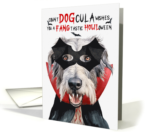 Irish Wolfhound Dog Funny Halloween DOGcula card (1781124)
