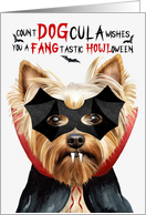 Yorkshire Terrier Dog Funny Halloween DOGcula card