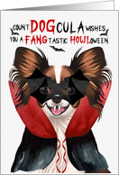 Papillon Dog Funny Halloween DOGcula card