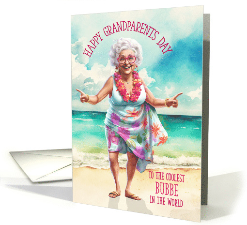 Bubbe Grandparents Day Beach Theme Yiddish Grandma card (1783062)