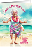 Bubbe Grandparents Day Beach Theme Yiddish Grandma card