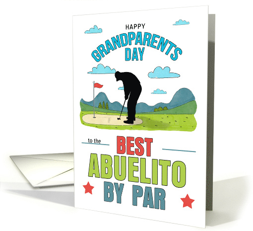 Abuelito Grandparents Day Best by Par Golf Theme Spanish Grandpa card