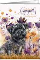 Sympathy Affenpinscher Dog in a Purple Wildflower Meadow card