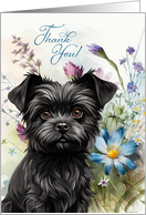 Thank You Affenpinscher Dog Wildflower Garden card