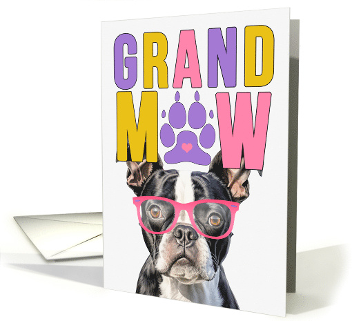 GrandMAW Boston Terrier Dog Grandparents Day from Granddog card