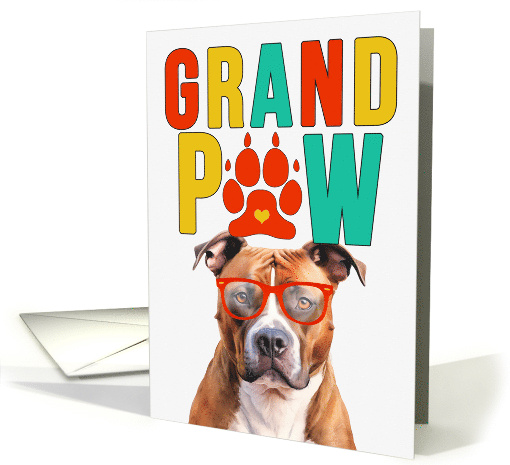 GrandPAW Tan Pit Bull Dog Grandparents Day from Granddog card
