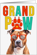 GrandPAW Tan Pit Bull Dog Grandparents Day from Granddog card