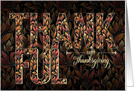 THANKFUL Thanksgiving with an Autumn Leafy Pattern card