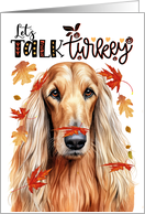 Thanksgiving Afghan Hound Dog Funny Let’s Talk Turkey card