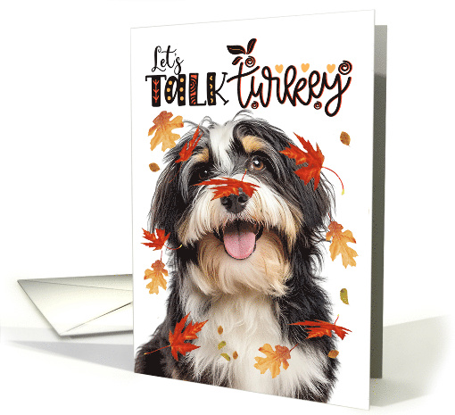Thanksgiving Havanese Dog Funny Let's Talk Turkey card (1789216)