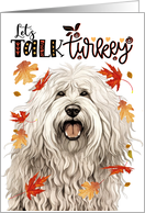 Thanksgiving Komondor Dog Funny Let’s Talk Turkey card