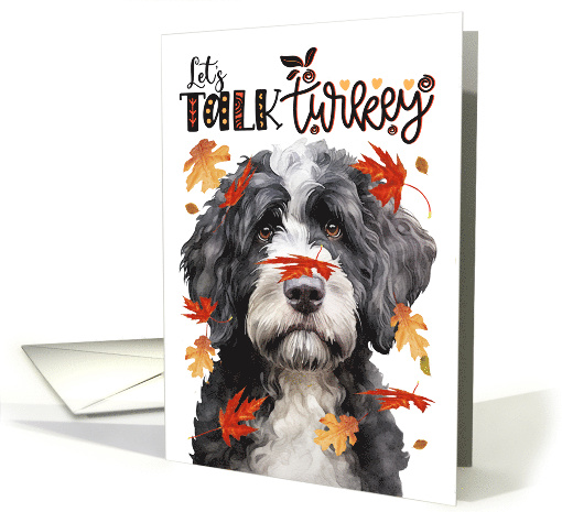 Thanksgiving Portuguese Water Dog Funny Let's Talk Turkey card