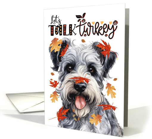 Thanksgiving Pumi Sheepdog Funny Let's Talk Turkey card (1789338)