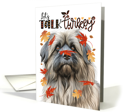 Thanksgiving Pyrenean Shepherd Funny Let's Talk Turkey card (1789342)