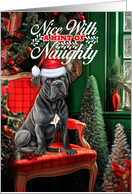 Cane Corso Christmas Dog Nice with a Hint of Naughty card