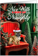 Brussels Griffon Christmas Dog Nice with a Hint of Naughty card