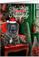 Newfoundland Christmas Dog Nice with a Hint of Naughty card