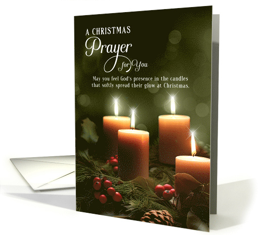 A Christmas Prayer Christian Glowing Candles with Pine... (1794920)