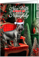 Scottish Terrier Christmas Dog Nice with a Hint of Naughty card