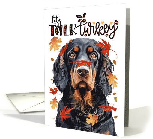 Thanksgiving Gordon Setter Dog Let's Talk Turkey card (1797796)