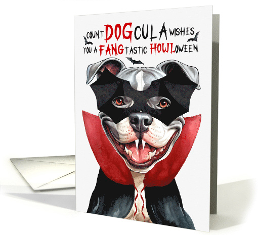 Staffordshire Terrier Dog Funny Halloween Count DOGcula card (1797870)