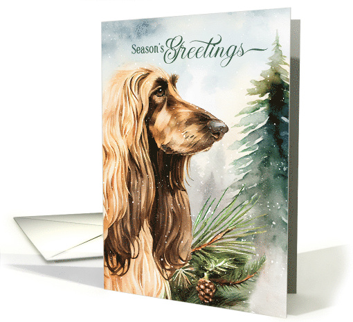 Afghan Hound Dog Season's Greetings Woodland Forest card (1798050)