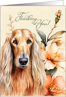 Thinking of You Afghan Hound Dog with Peach Lilies card