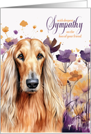 Sympathy Afghan Hound Dog in a Purple Wildflower Meadow card