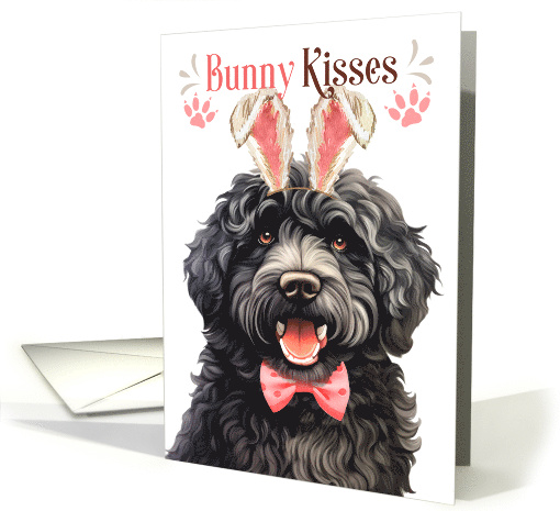 Easter Bunny Kisses Barbet Dog in Bunny Ears card (1799620)