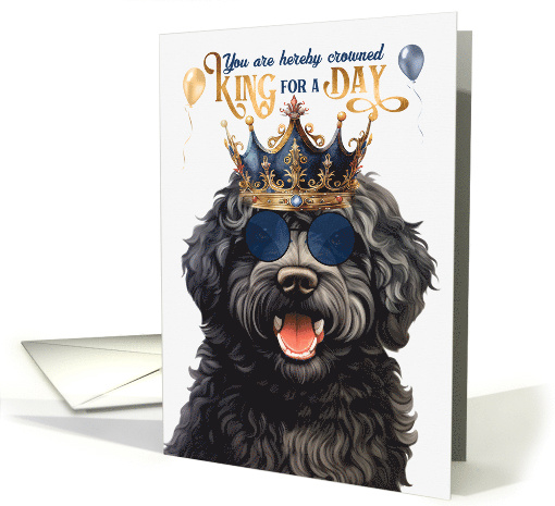 Birthday Barbet Dog Funny King for a Day card (1799630)
