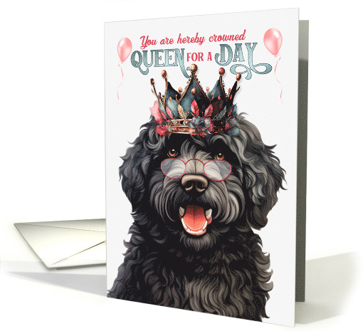 Birthday Barbet Dog Funny Queen for a Day card (1799632)