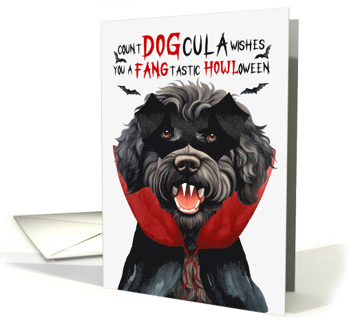 Barbet Dog Funny Halloween Count DOGcula card (1799678)