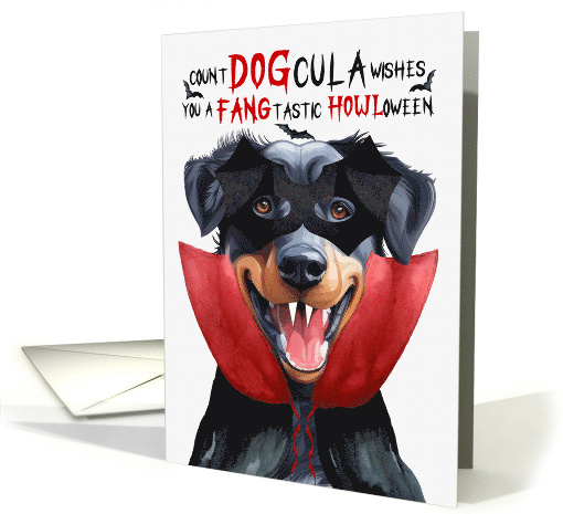 Beauceron Dog Funny Halloween Count DOGcula card (1800078)