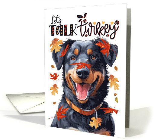 Thanksgiving Beauceron Dog Let's Talk Turkey card (1800086)