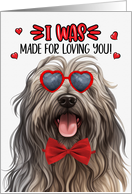 Valentine’s Day Bergamasco Dog I Was Made for Loving You card