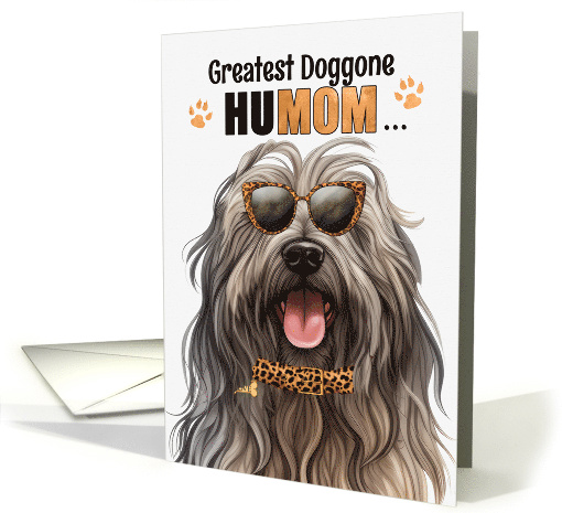 Mother's Day Bergamasco Dog Greatest HuMOM Ever card (1800742)