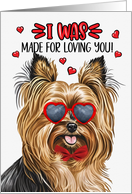 Valentine’s Day Biewer Terrier Dog I Was Made for Loving You card