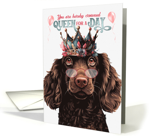 Birthday Boykin Spaniel Dog Funny Queen for a Day card (1801534)