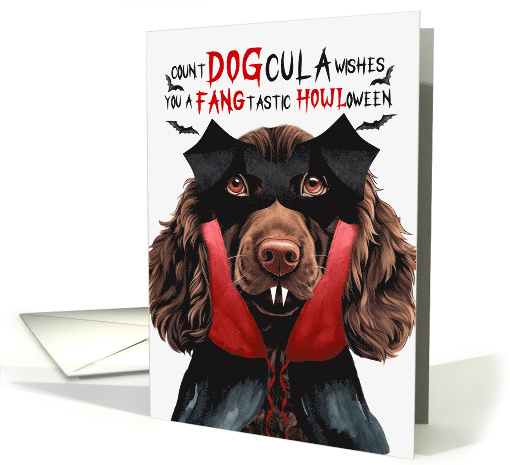 Boykin Spaniel Dog Funny Halloween Count DOGcula card (1801552)