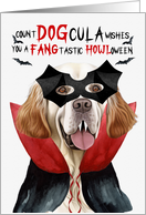 Clumber Spaniel Dog Funny Halloween Count DOGcula card