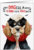 Cockapoo Dog Funny Halloween Count DOGcula card