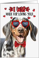 Valentine’s Day Bluetick Coonhound Dog I Was Made for Loving You card