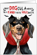 Bluetick Coonhound Dog Funny Halloween Count DOGcula card