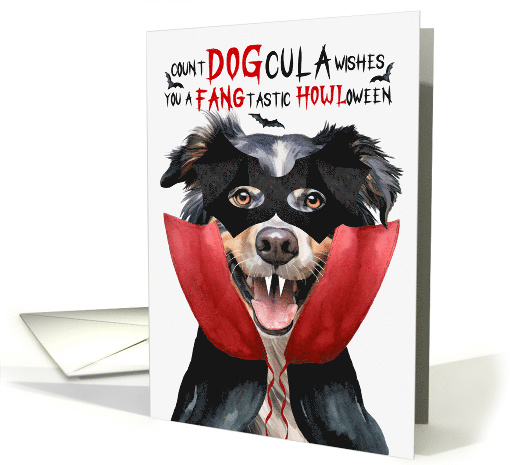 English Shepherd Dog Funny Halloween Count DOGcula card (1804172)