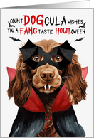 Field Spaniel Dog Funny Halloween Count DOGcula card